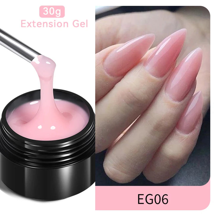 BORN PRETTY 30ml Milky White Hard Gel Jelly Nail Extension Gel Nail Polish Clear Acrylic Nail Color Soak Off UV Construction Gel