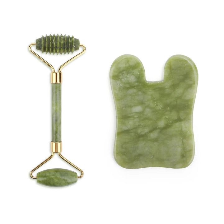 Natural Jade Roller & Gua Sha Set – Anti-Aging Facial Massage