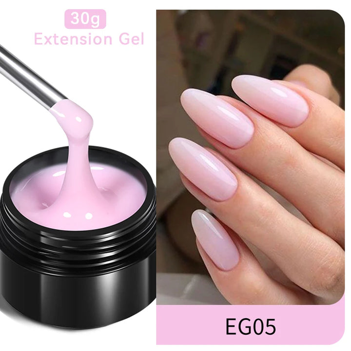 BORN PRETTY 30ml Milky White Hard Gel Jelly Nail Extension Gel Nail Polish Clear Acrylic Nail Color Soak Off UV Construction Gel