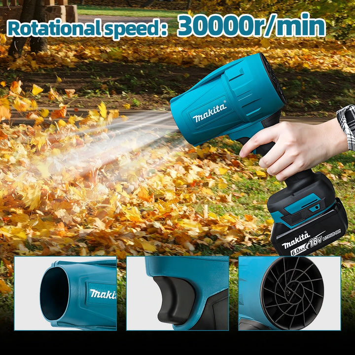 Makita 18V Violent Blower 30000RPM Turbo Jet Fan Electric Air Duster wind speed Turbo Rechargeable with Light Car Cleanin - Image 37823974015069