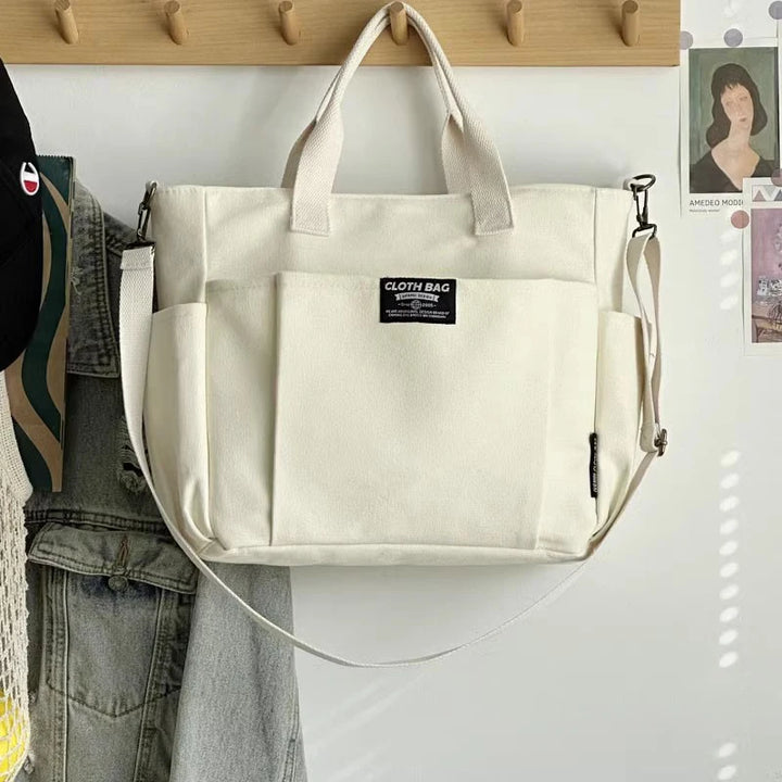 Urban Minimalist Canvas Tote Bag for Students & Commuters