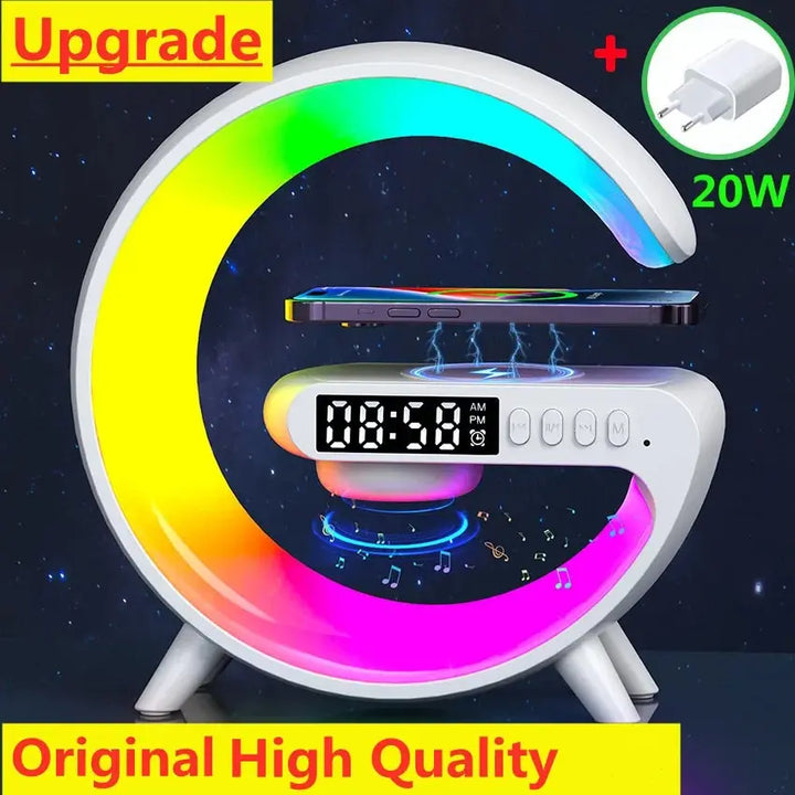 4-in-1 Alarm Clock, Mood Light, Speaker And Wireless Charger