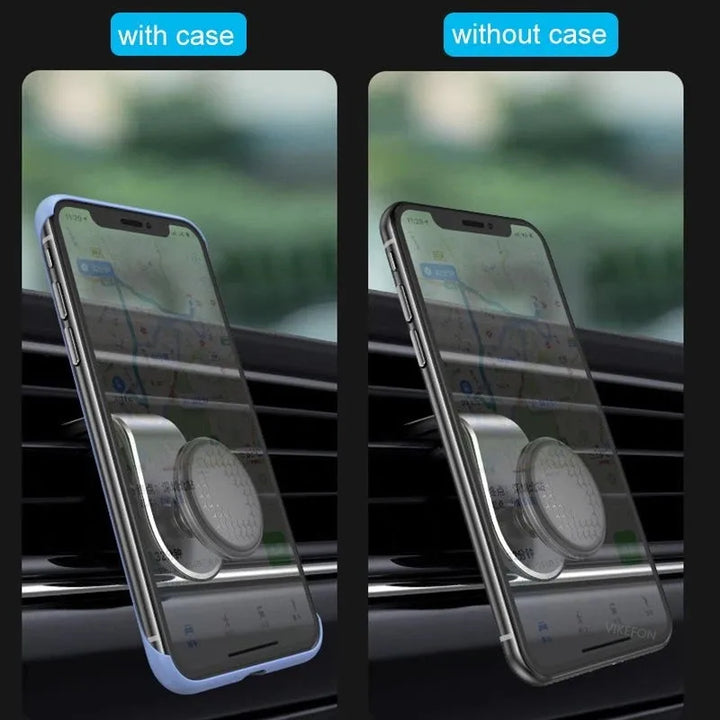 Magnetic car holder for phone grille