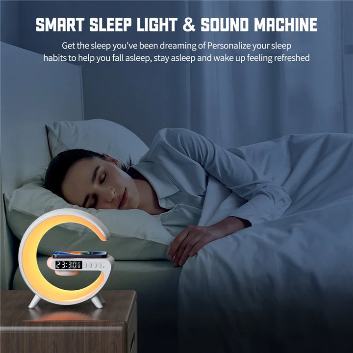 4-in-1 Alarm Clock, Mood Light, Speaker And Wireless Charger