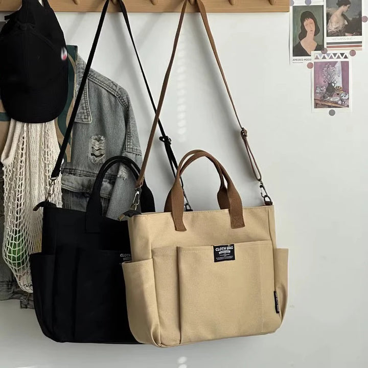 Urban Minimalist Canvas Tote Bag for Students & Commuters