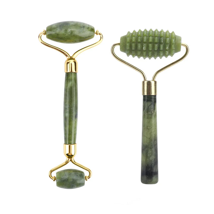 Natural Jade Roller & Gua Sha Set – Anti-Aging Facial Massage