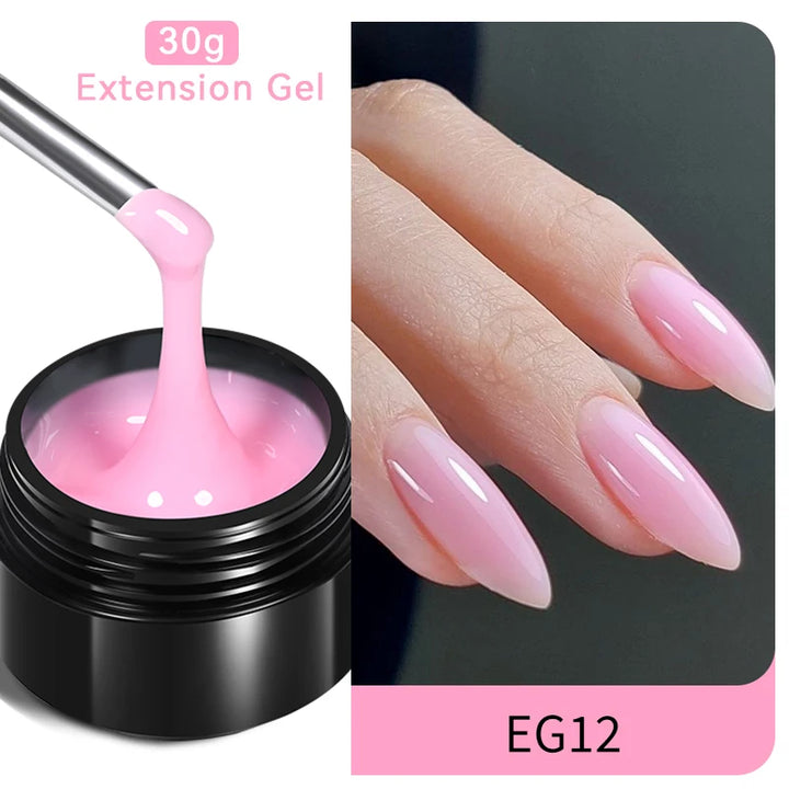 BORN PRETTY 30ml Milky White Hard Gel Jelly Nail Extension Gel Nail Polish Clear Acrylic Nail Color Soak Off UV Construction Gel