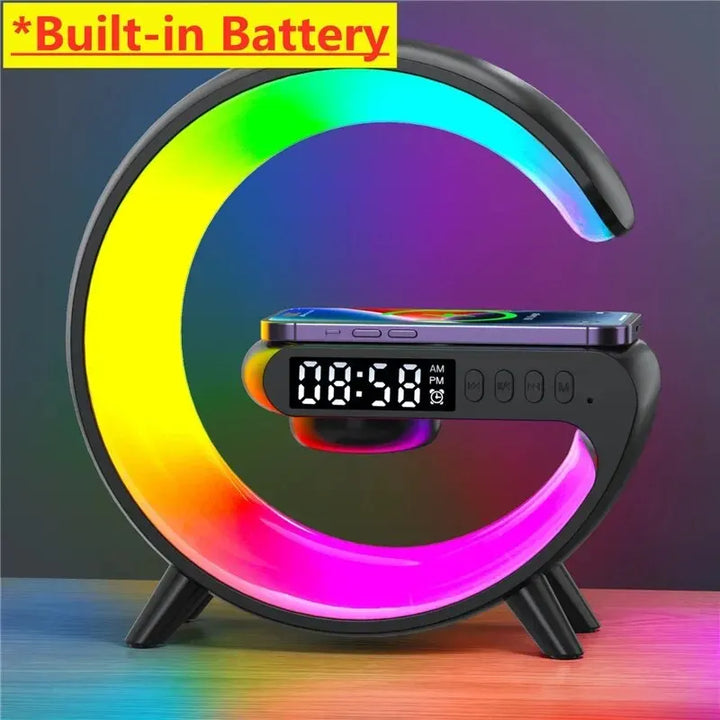 4-in-1 Alarm Clock, Mood Light, Speaker And Wireless Charger