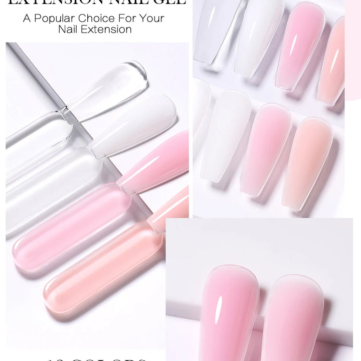 BORN PRETTY 30ml Milky White Hard Gel Jelly Nail Extension Gel Nail Polish Clear Acrylic Nail Color Soak Off UV Construction Gel