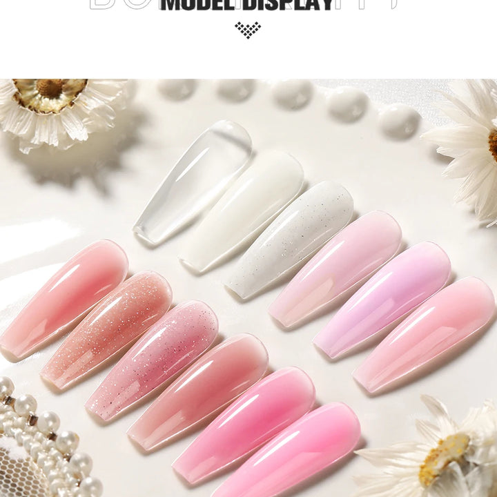 BORN PRETTY 30ml Milky White Hard Gel Jelly Nail Extension Gel Nail Polish Clear Acrylic Nail Color Soak Off UV Construction Gel