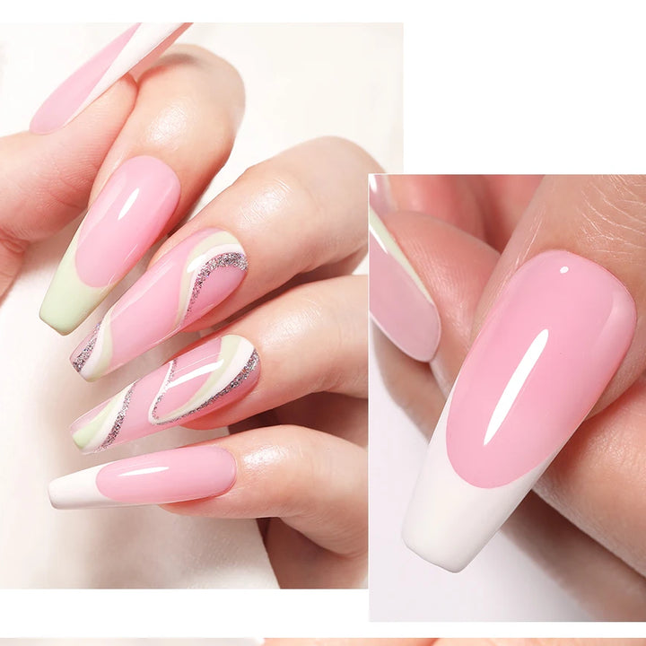 BORN PRETTY 30ml Milky White Hard Gel Jelly Nail Extension Gel Nail Polish Clear Acrylic Nail Color Soak Off UV Construction Gel