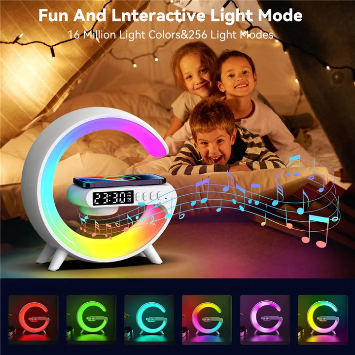 4-in-1 Alarm Clock, Mood Light, Speaker And Wireless Charger