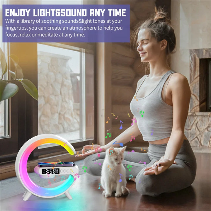 4-in-1 Alarm Clock, Mood Light, Speaker And Wireless Charger