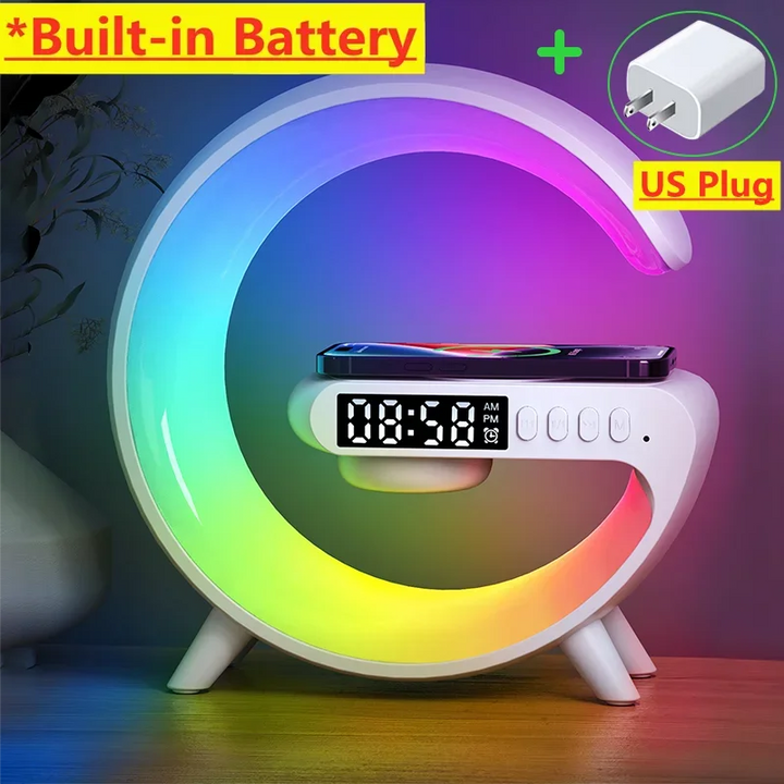 4-in-1 Alarm Clock, Mood Light, Speaker And Wireless Charger