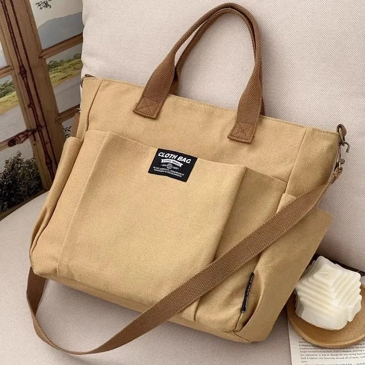 Urban Minimalist Canvas Tote Bag for Students & Commuters