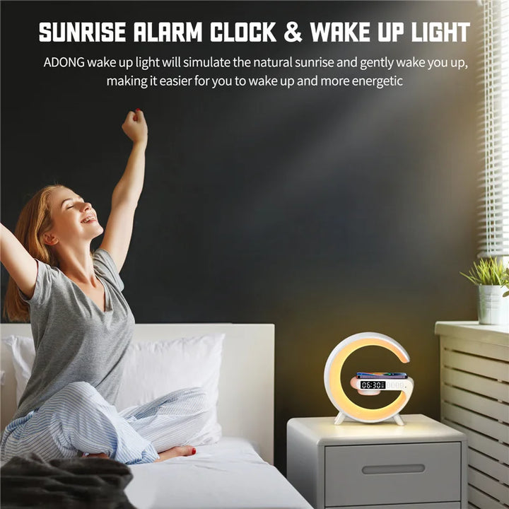 4-in-1 Alarm Clock, Mood Light, Speaker And Wireless Charger