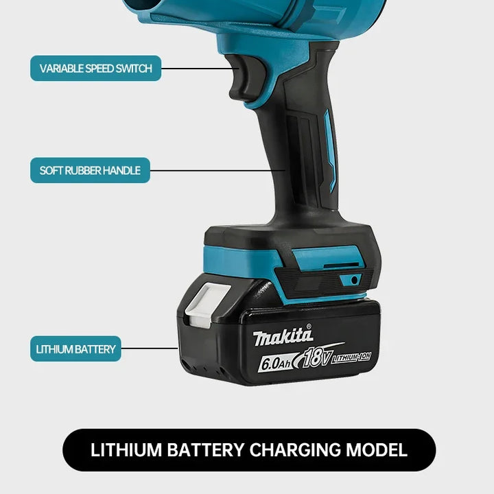 Makita 18V Violent Blower 30000RPM Turbo Jet Fan Electric Air Duster wind speed Turbo Rechargeable with Light Car Cleanin - Image 37823973949533