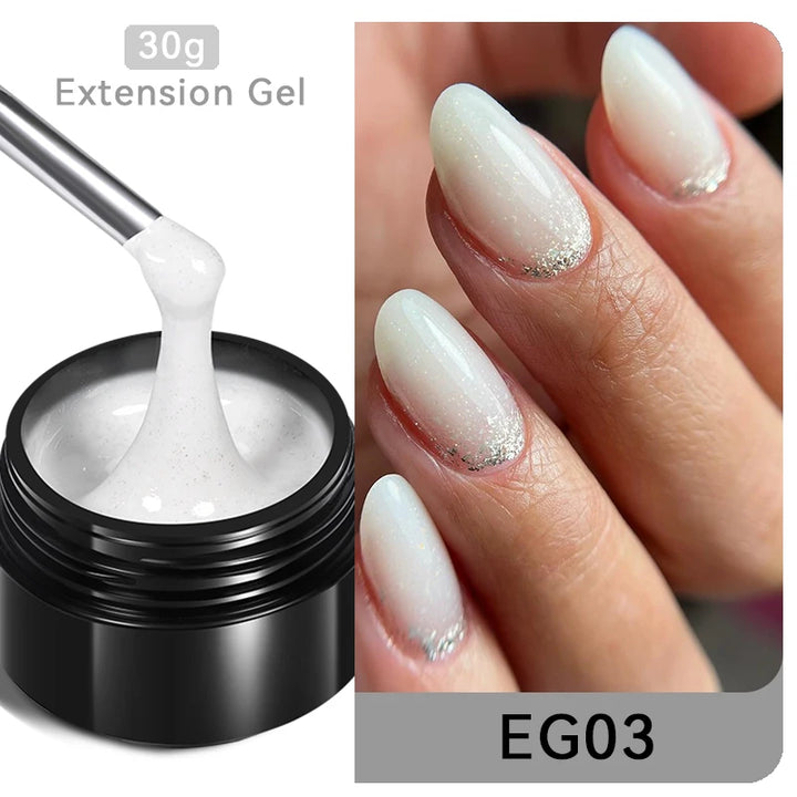 BORN PRETTY 30ml Milky White Hard Gel Jelly Nail Extension Gel Nail Polish Clear Acrylic Nail Color Soak Off UV Construction Gel