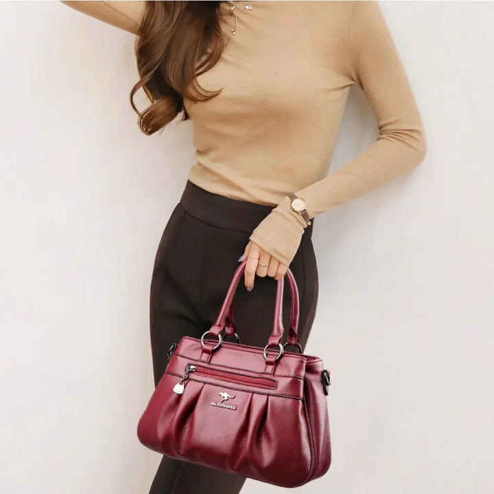 Soft Leather Tote Shoulder Bag for Women