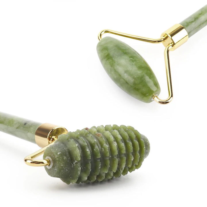 Natural Jade Roller & Gua Sha Set – Anti-Aging Facial Massage