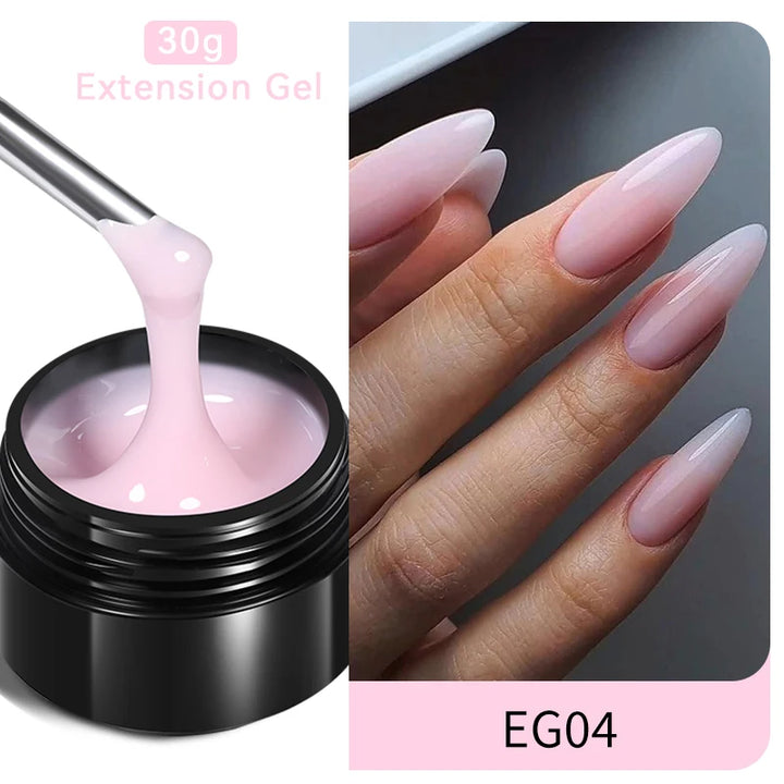 BORN PRETTY 30ml Milky White Hard Gel Jelly Nail Extension Gel Nail Polish Clear Acrylic Nail Color Soak Off UV Construction Gel