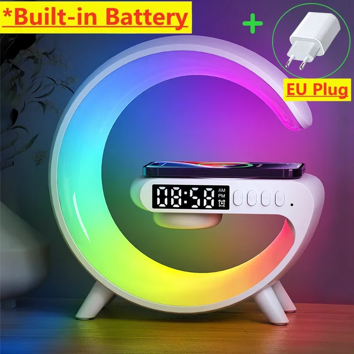 4-in-1 Alarm Clock, Mood Light, Speaker And Wireless Charger